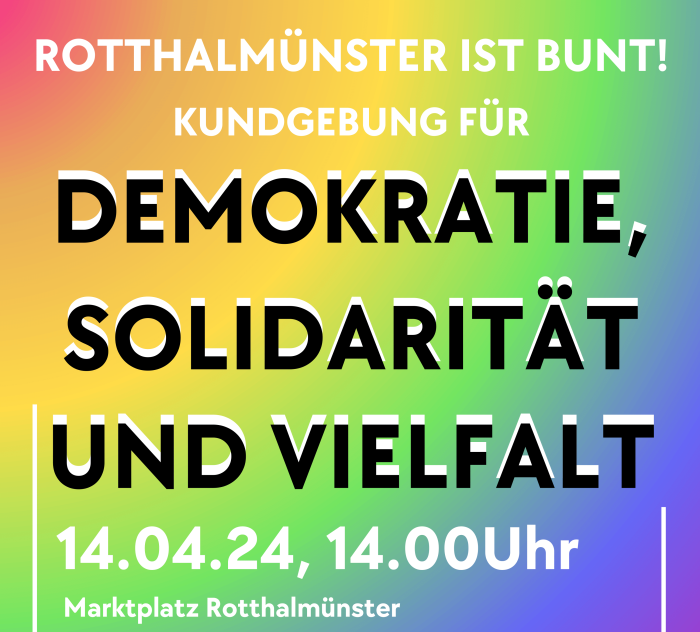 14.04.2024: Kundgebung "Demokratie, Vielfalt und Solidarität" in Rotthalmünster