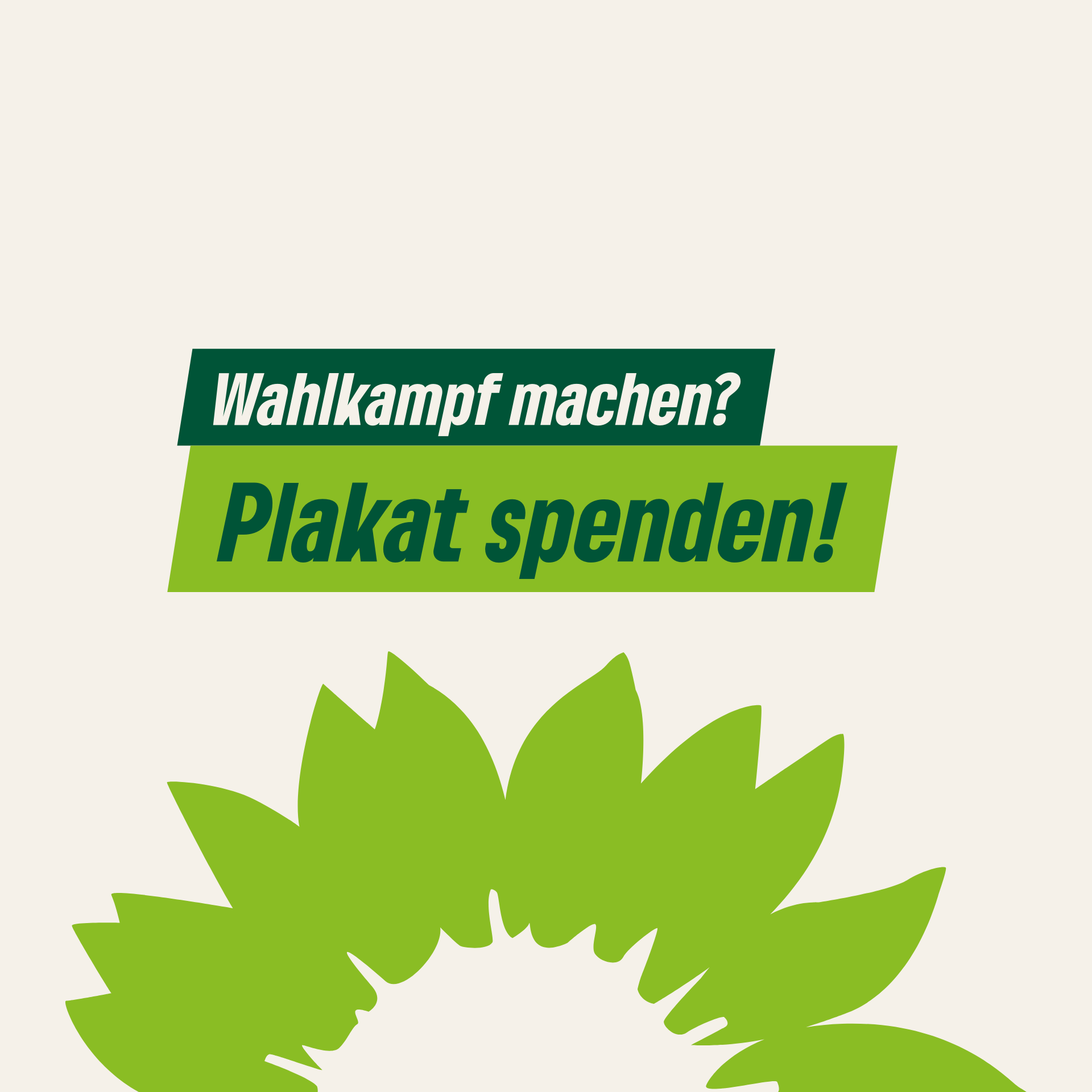 Wahlkampf machen? Plakat spenden! 