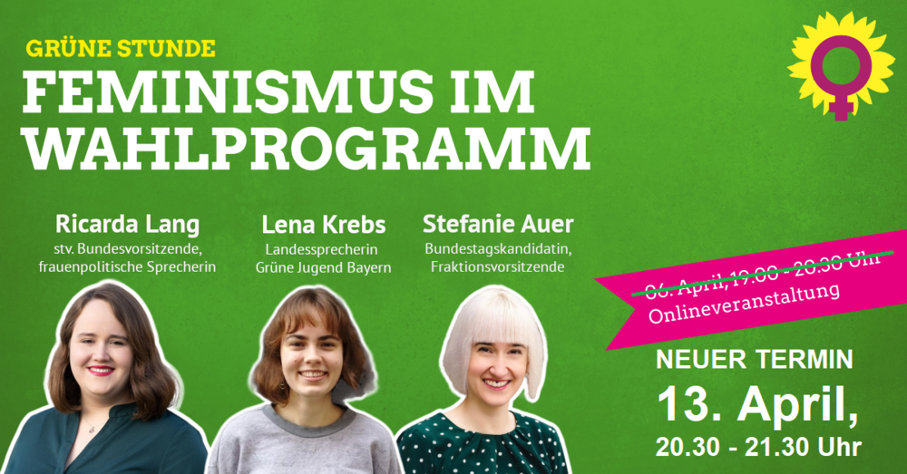 13. April, 20:30 Uhr: Feminismus im Wahlprogramm