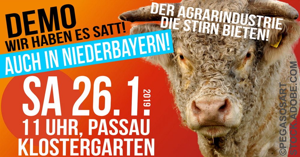 Wir haben es satt - auch in Niederbayern. Demo 26.01.2019, Passau