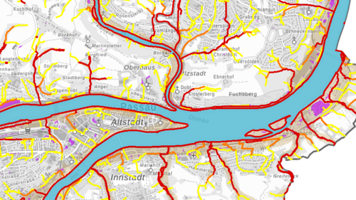 Starkregen- und Hochwasserkarte Bayern 