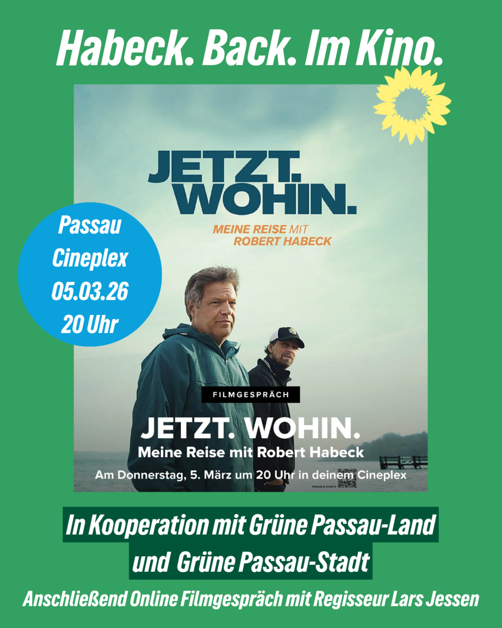 „Jetzt. Wohin. Meine Reise mit Robert Habeck“ mit Online-Filmgespräch mit Regisseur Lars Jessen „Jetzt. Wohin. Meine Reise mit Robert Habeck“ mit Online-Filmgespräch mit Regisseur Lars Jessen