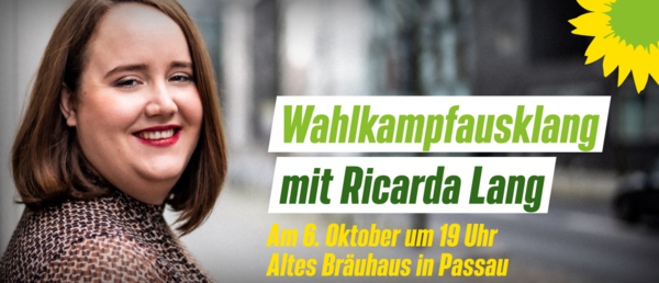 Bundesvorsitzende Ricarda Lang in Passau im Alten Bräuhaus am 6. Otober 19 Uhr