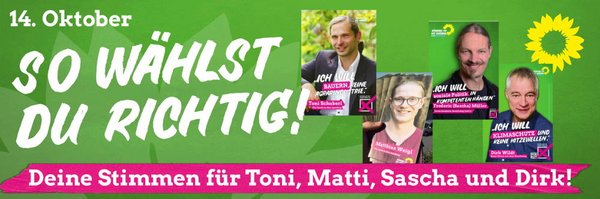 Am 14. Oktober Deine vier Stimmen für Toni Schuberl, Matti Weigl, Frederic Sascha Müller und Dirk Wildt