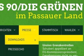 Pressebereich auf gruene-passauland.de