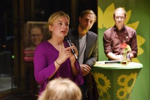Katharina Schulze mit unseren Direktkandidaten Toni Schuberl und Matthias Weigl | Foto: Hermannn Schoyerer