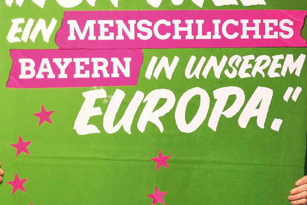 Grüne Kampagne für Europa: Plakat zur Bayerischen Landtagswahl 2018 