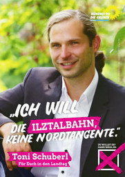 Landtag: Toni Schuberl, Direktkandidat Passau West, Listenplatz 2 