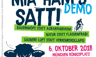 Mia ham's satt: Am 6.10.2018 Große Demo in München 