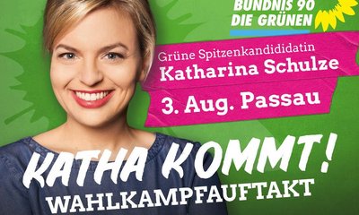 Katha kommt! Wahlkampfauftakt mit Katharina Schulze in Passau am 3. August 2018