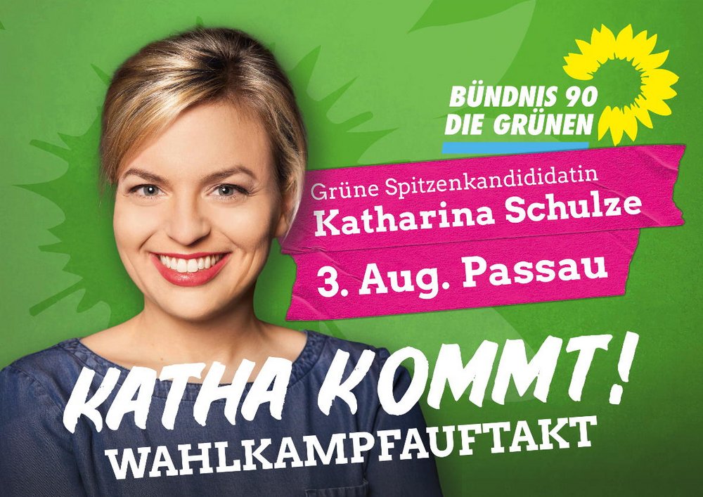 Katha kommt! Wahlkampfauftakt mit Katharina Schulze in Passau am 3. August 2018