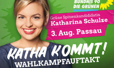 Katha kommt! Wahlkampfauftakt mit Katharina Schulze in Passau am 3. August 2018 