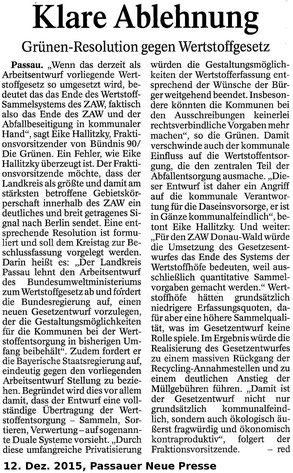 Download: Resolution Grüne Passauer Land zu Wertstoffgesetz