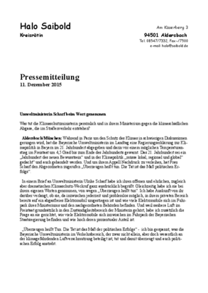 Ministerin Scharf Klima Abgase Gruene Passau Land